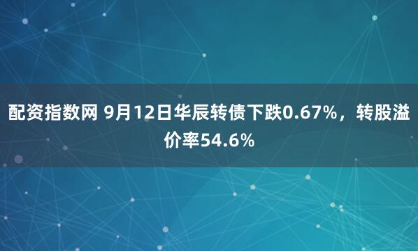 配资指数网 9月12日华辰转债下跌0.67%，转股溢价率54.6%