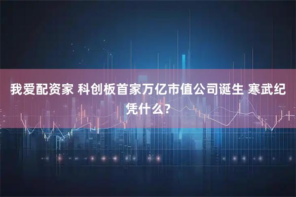 我爱配资家 科创板首家万亿市值公司诞生 寒武纪凭什么？